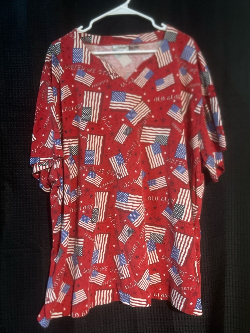 Fashion Bug Red Patriotic Flag V-Neck Tee